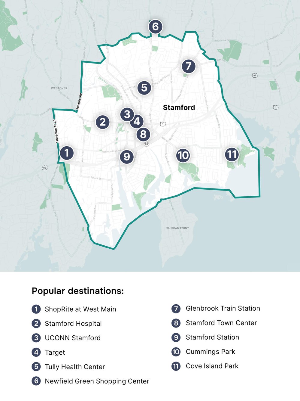10-2024_Stamford_Zone Map_POIs