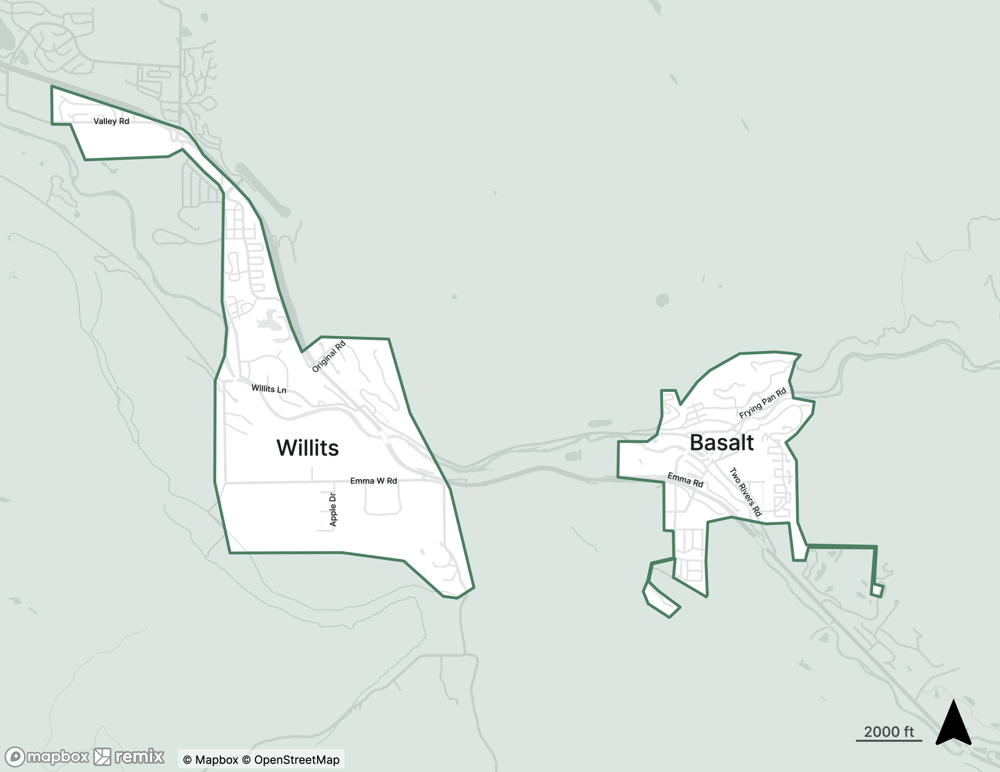 Basalt zone map