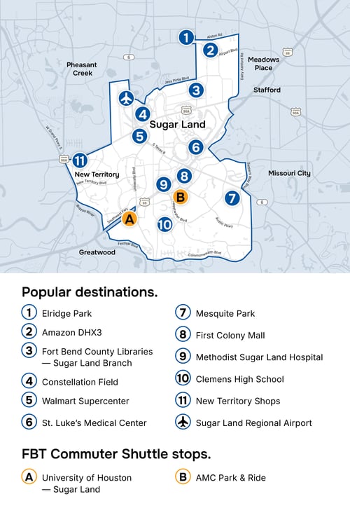 Sugar Land On Demand_Service Zone Map_POIs (1)