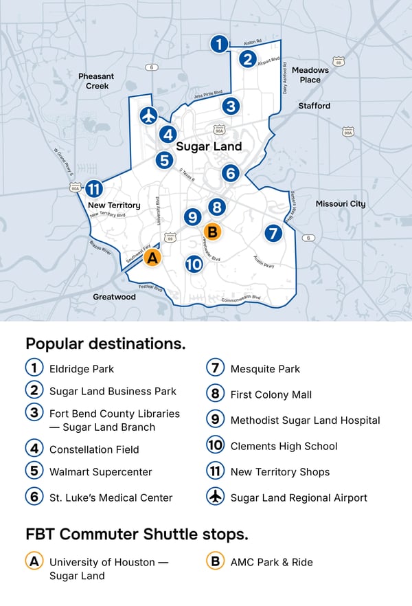 Sugar Land On Demand_Service Zone Map_POIs (2) (1)