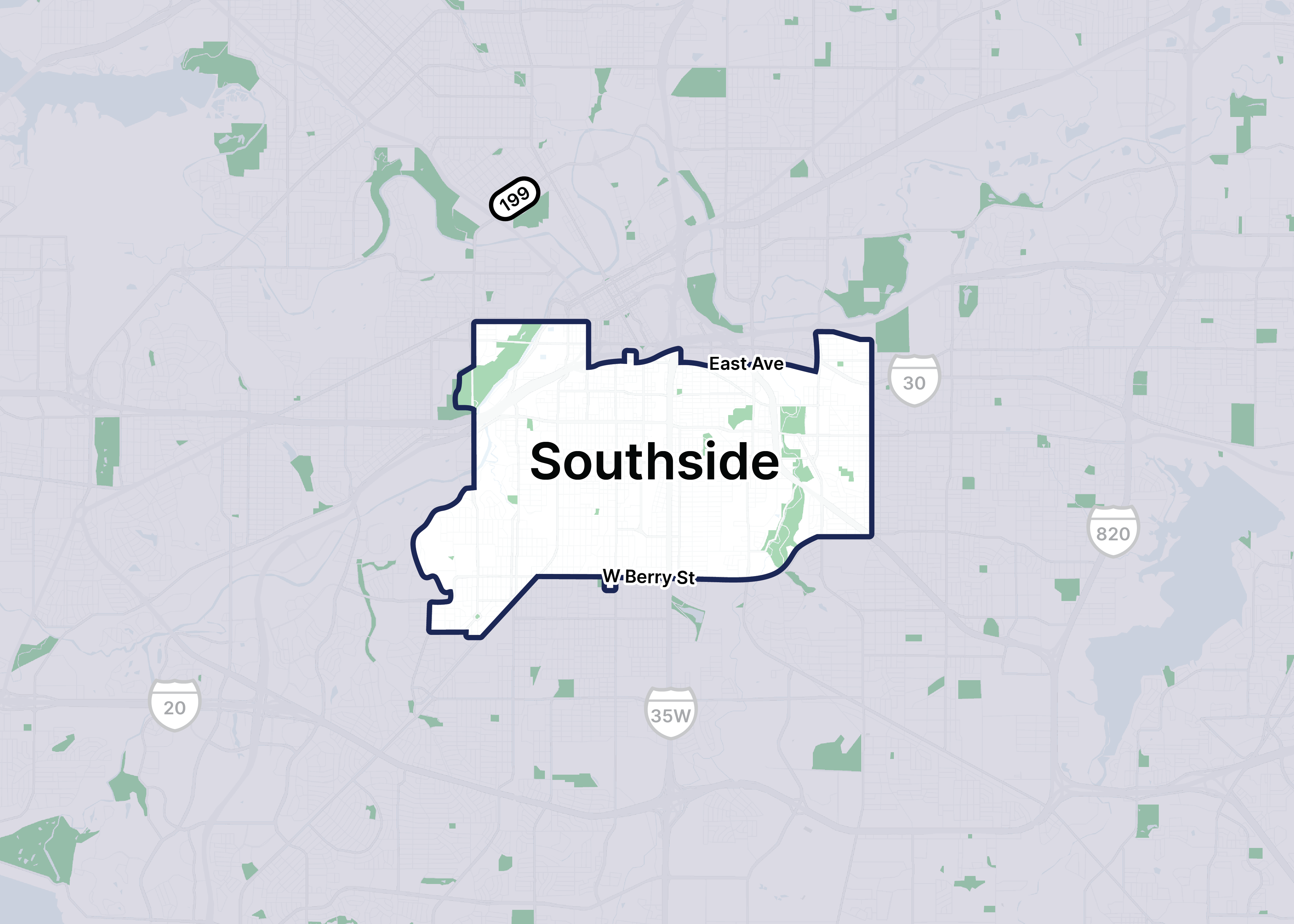 FTW - Trinity Metro_Service Zone Outlines_10-2025__Southside