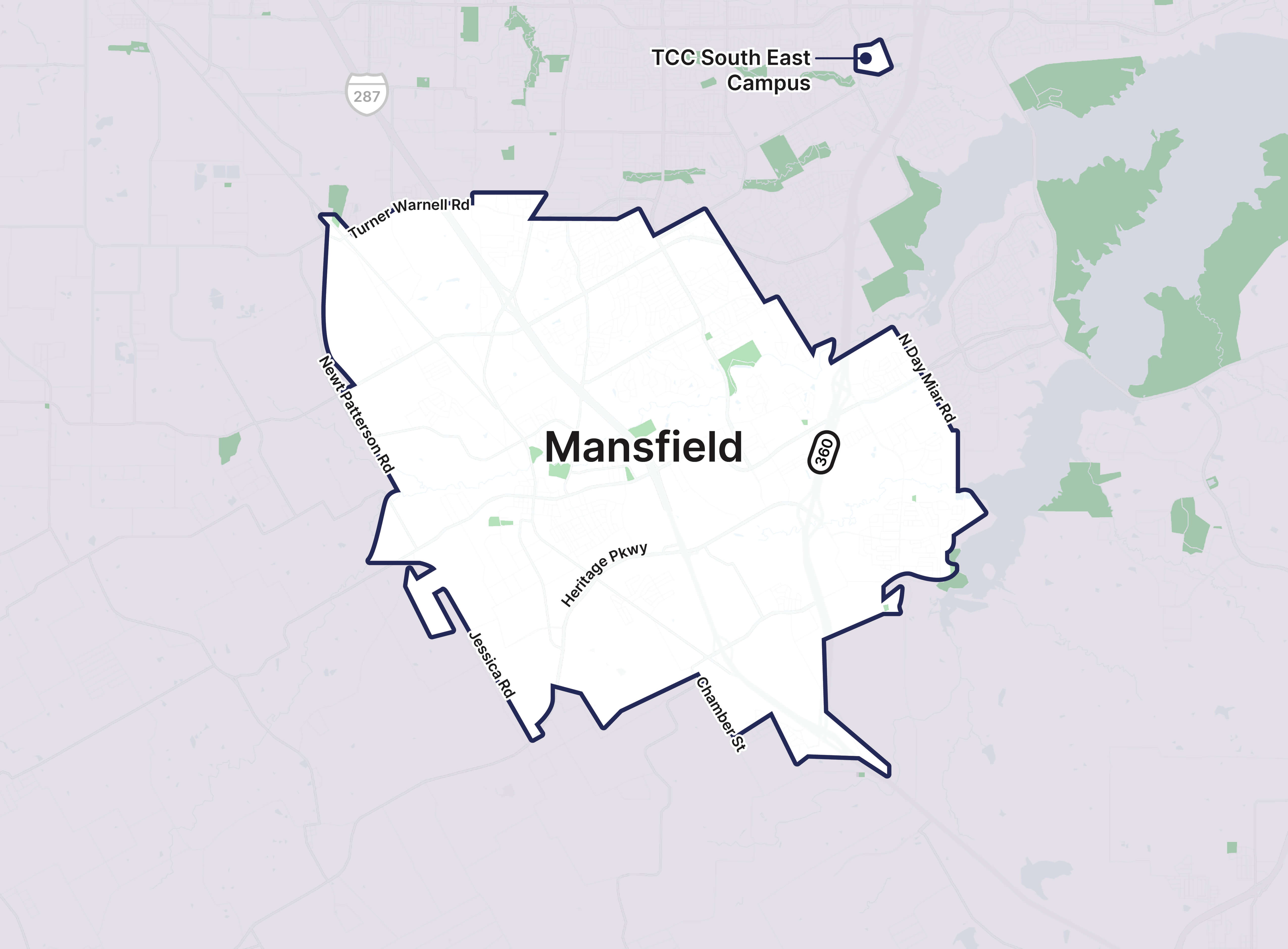 FTW - Trinity Metro_Service Zone Outlines__Manfield TCC