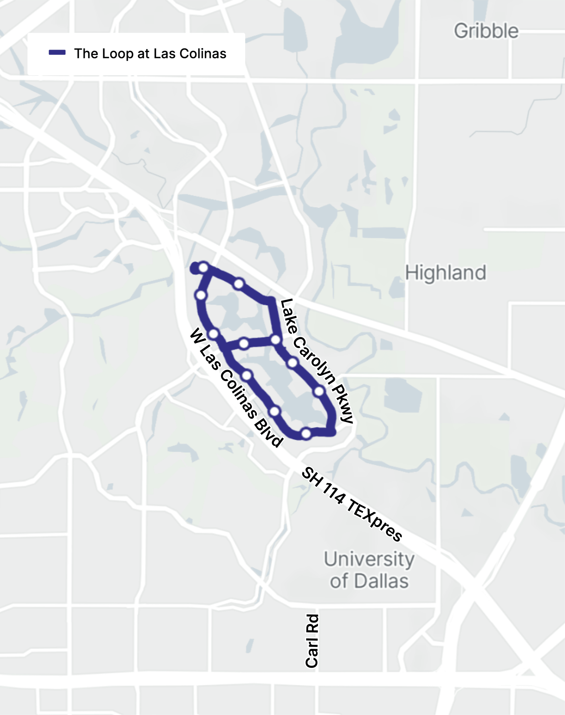 Irving Connector Zone Map=the loop at las colinas (1)