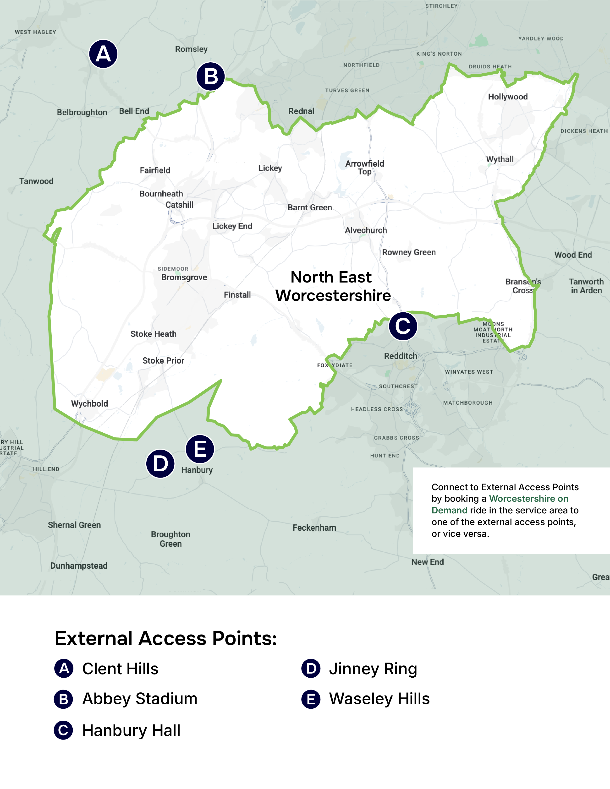 Worcestershire On Demand_Zone Map_North East Worcestershire
