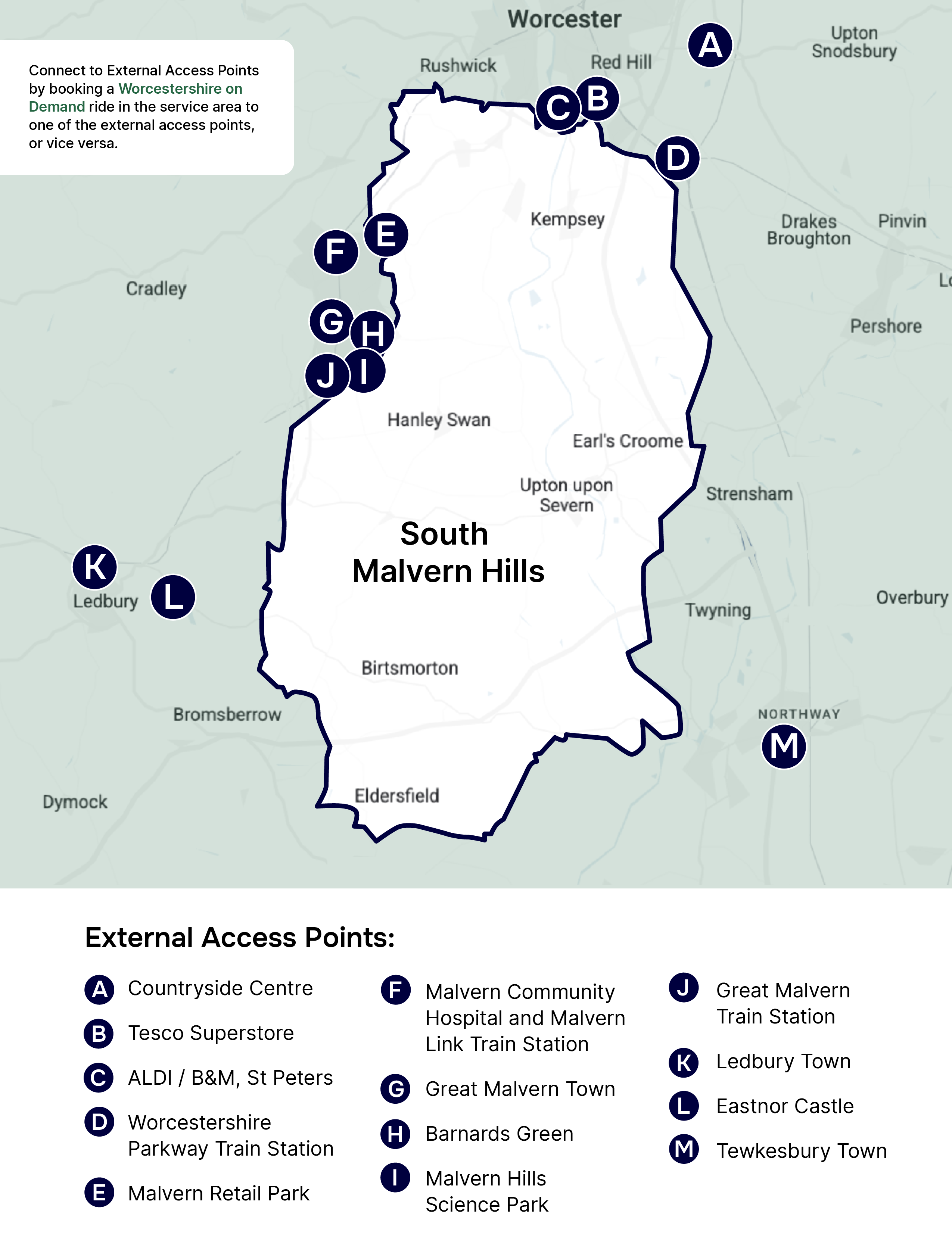 Worcestershire On Demand_Zone Map_South Malvern Hills-1
